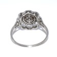 Antique jewelry - Flower Diamond and Natural Pearl Ring