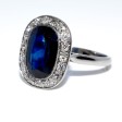 Antique jewelry - Art Deco Diamonds and Sapphire Cluster Ring