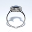 Antique jewelry - Art Deco Diamonds and Sapphire Cluster Ring