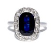 Antique jewelry - Art Deco Diamonds and Sapphire Cluster Ring