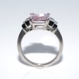 Engagement rings - Pink Sapphire and Baguette Diamond Ring 