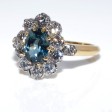 Engagement rings - Diamond and Green Sapphire Pompadour Ring
