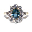 Engagement rings - Diamond and Green Sapphire Pompadour Ring