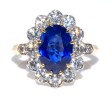 Engagement rings - Diamond and Sapphire Pompadour Ring
