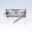 Antique jewelry - Art Deco Diamond and Emerald Brooch